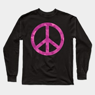 Peace Sign Purple Long Sleeve T-Shirt